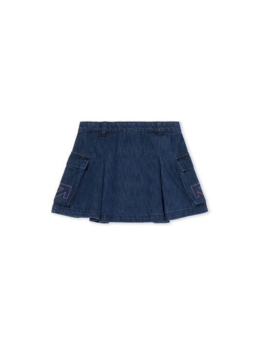 Type Logo Denim Skirt OFF WHITE Type Logo Denim Skirt INDIGO - FUCHSIA OGYF009F25DEN001