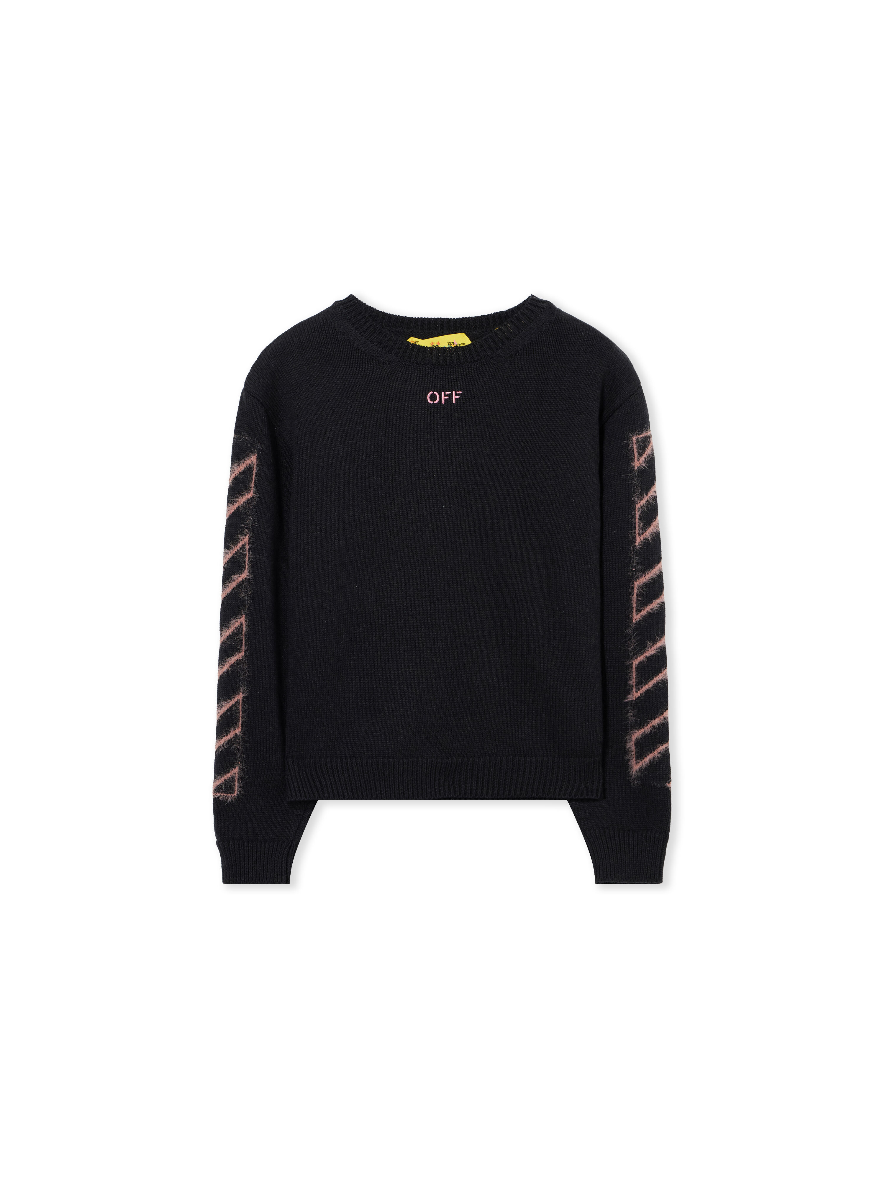 Off Diag Arrow Knit Crewneck Sweater OFF WHITE Off Diag Arrow Knit Crewneck Sweater BLACK 44GHE002F26K001
