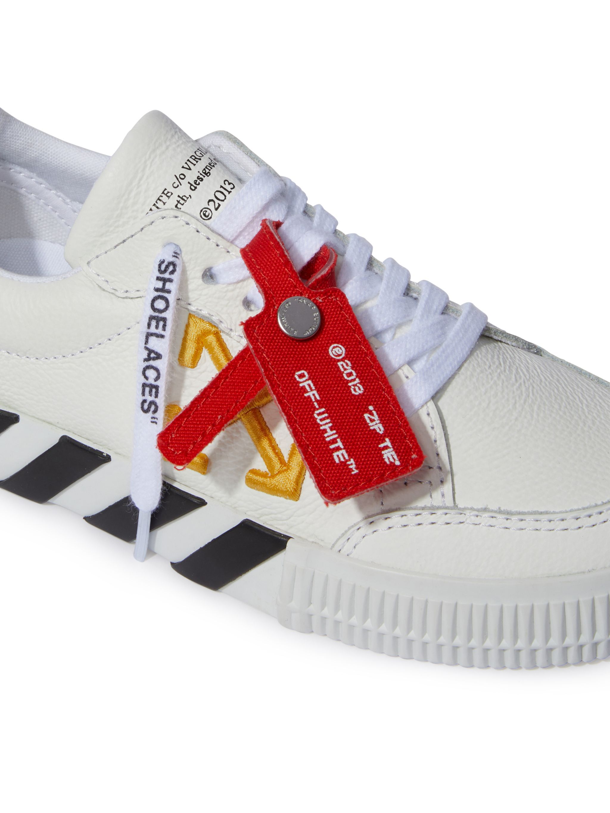 OFF WHITE Vulcanized Leather White/Ocher Yellow WHITE OGIA001S25LEA001