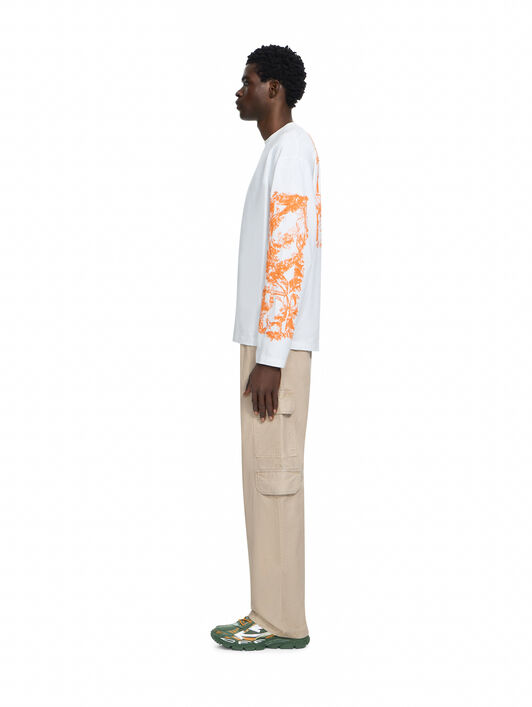 Big Bookish Cotton Gabardine Cargo Pants OFF WHITE Big Bookish Cotton Gabardine Cargo Pants STRING 44MCF04PF26F001