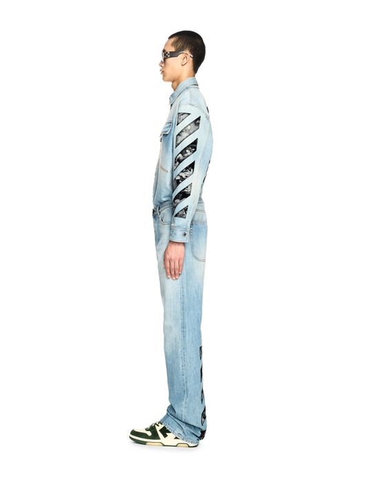 Blaue Diagonal Fresco Jeans OFF WHITE Blaue Diagonal Fresco Jeans BLAU OMYA18JS25DEN001
