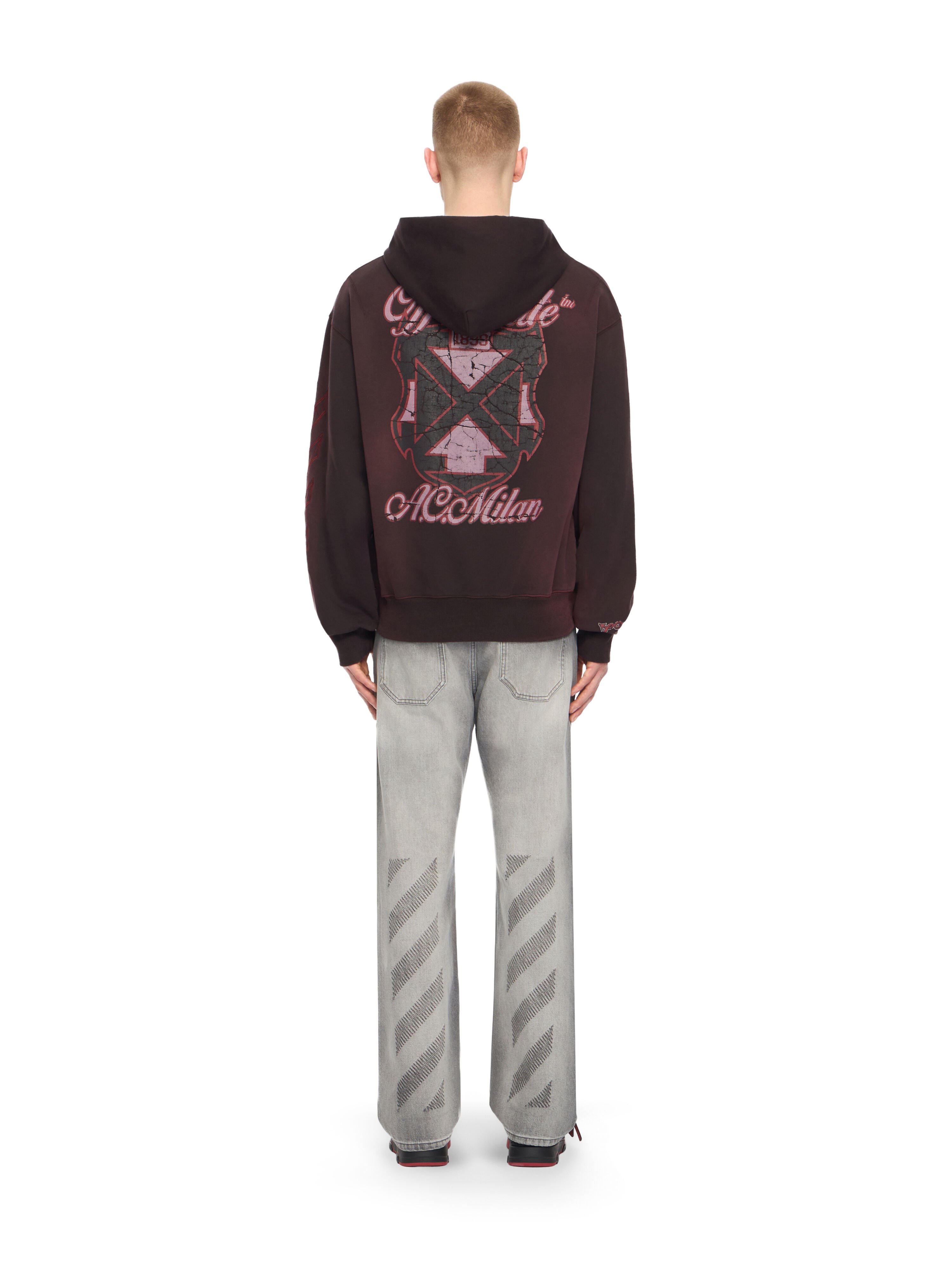 OFF WHITE Off-White™ c/o AC Milan Hoodie BLACK RED 44MBB12NG25F002