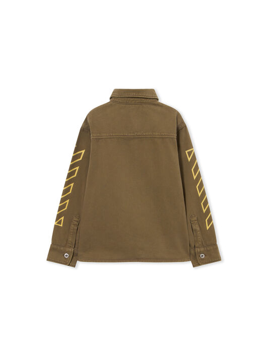 OFF WHITE Logo Patch Diag Shirt L/S MARTINI OLIVE 44BGE003S26F001