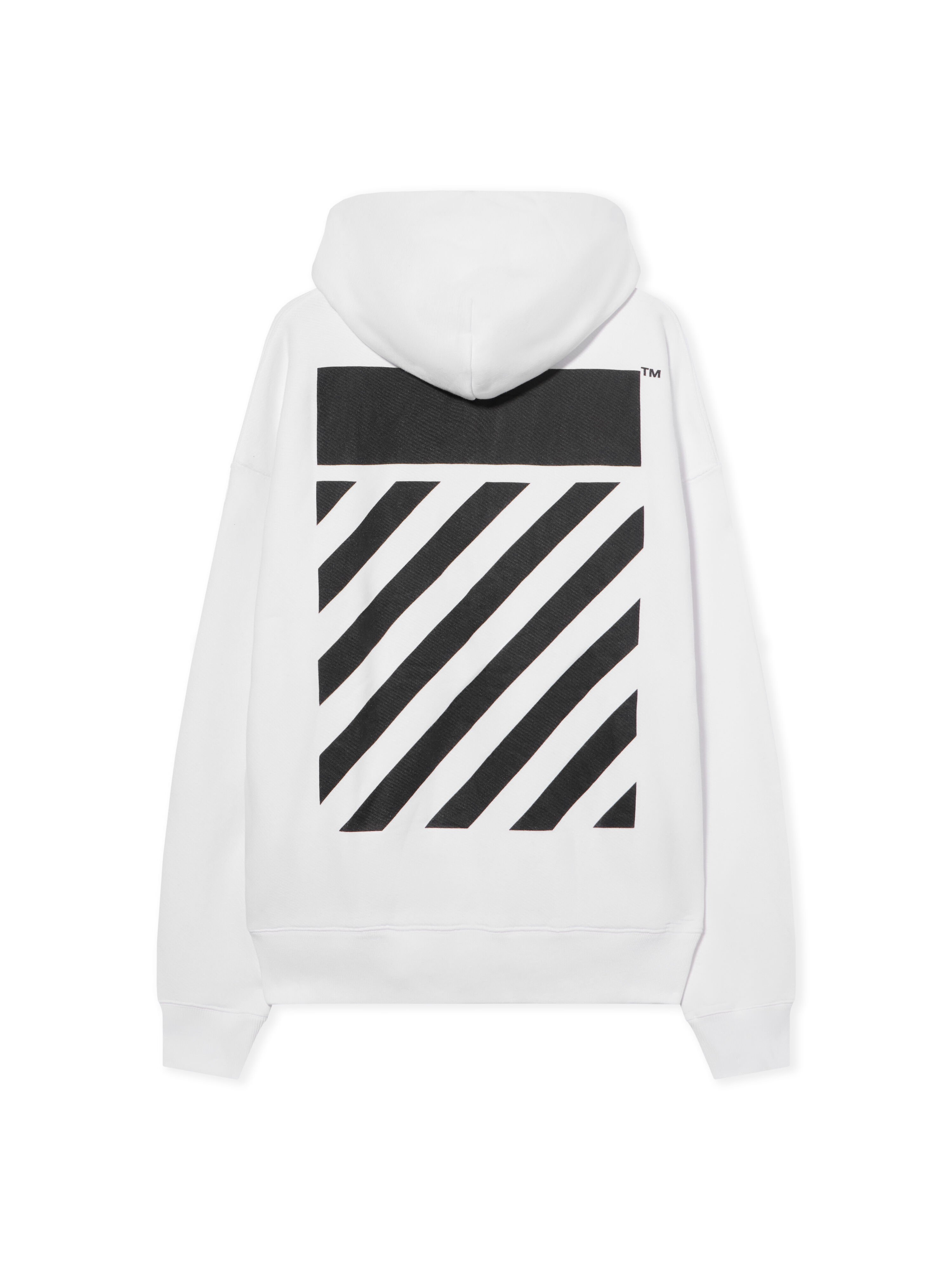 OFF WHITE FLANNEL DIAG SKATE HOODIE WHITE - BLACK OMBB085F25FLE00S
