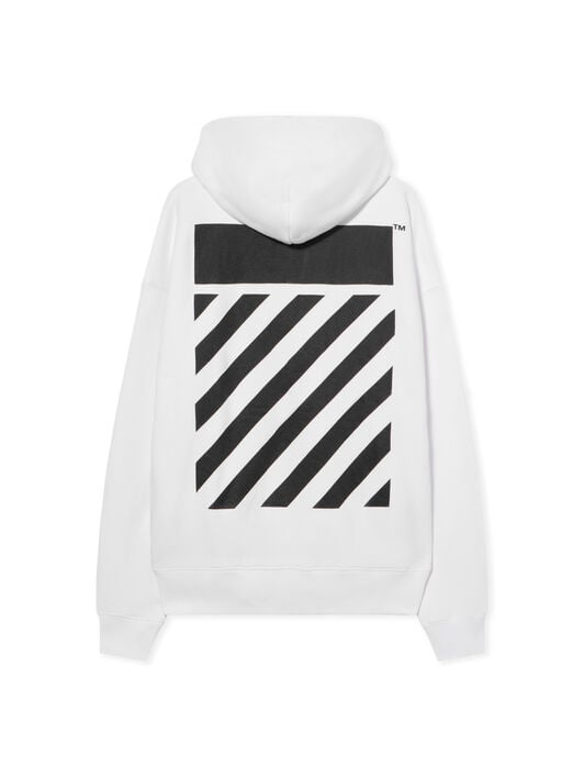 FLANNEL DIAG SKATE HOODIE OFF WHITE FLANNEL DIAG SKATE HOODIE WHITE - BLACK OMBB085F25FLE00S