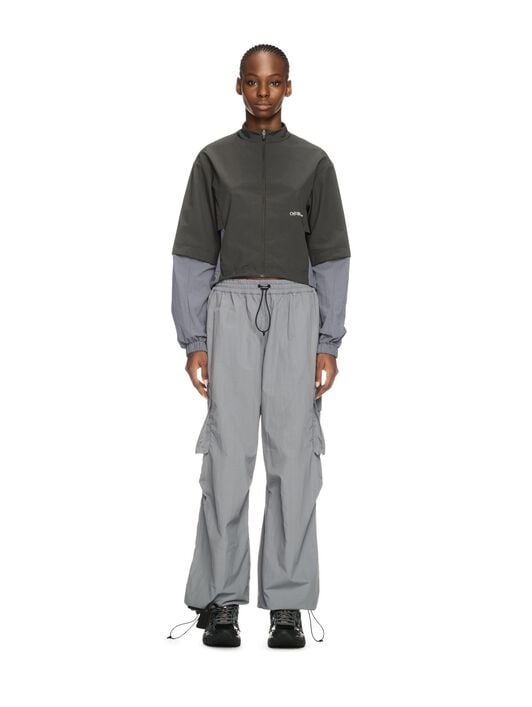 OFF WHITE Giacca Parachute Off Grigio Scuro VERDE OWVC004S25FAB001