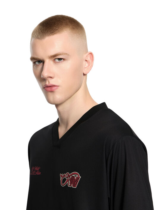 OFF WHITE Off-White™ c/o AC Milan Tech T-Shirt BLACK RED 44MAA16QG25F001