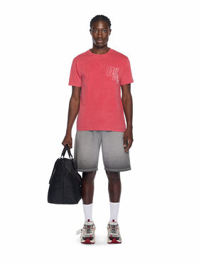 OFF WHITE Outline Arrow Logo Tee Shirt CORAL RED - WHITE OMAA027F25JER00D