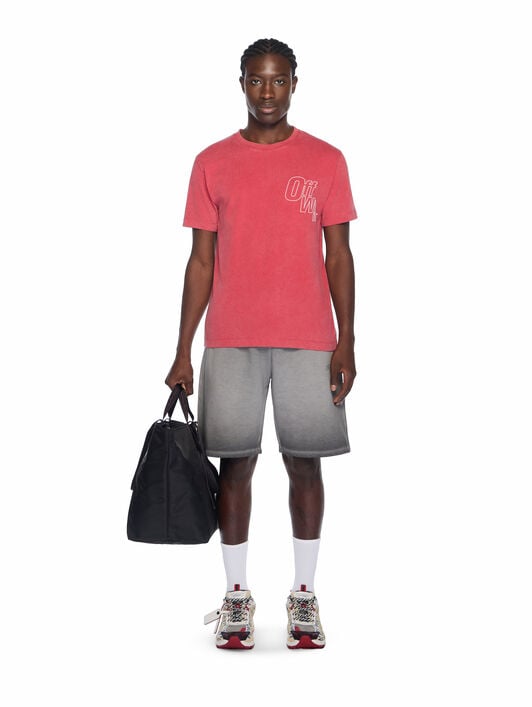 Outline Arrow Logo Tee Shirt OFF WHITE Outline Arrow Logo Tee Shirt CORAL RED - WHITE OMAA027F25JER00D