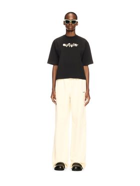 OFF WHITE Schwarzes T-Shirt Mit Rosen SCHWARZ OWAA124S25JER002