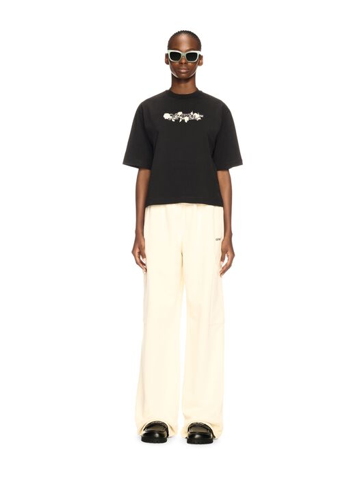 OFF WHITE Black Bookish Roses Boxy T-Shirt BLACK OWAA124S25JER002