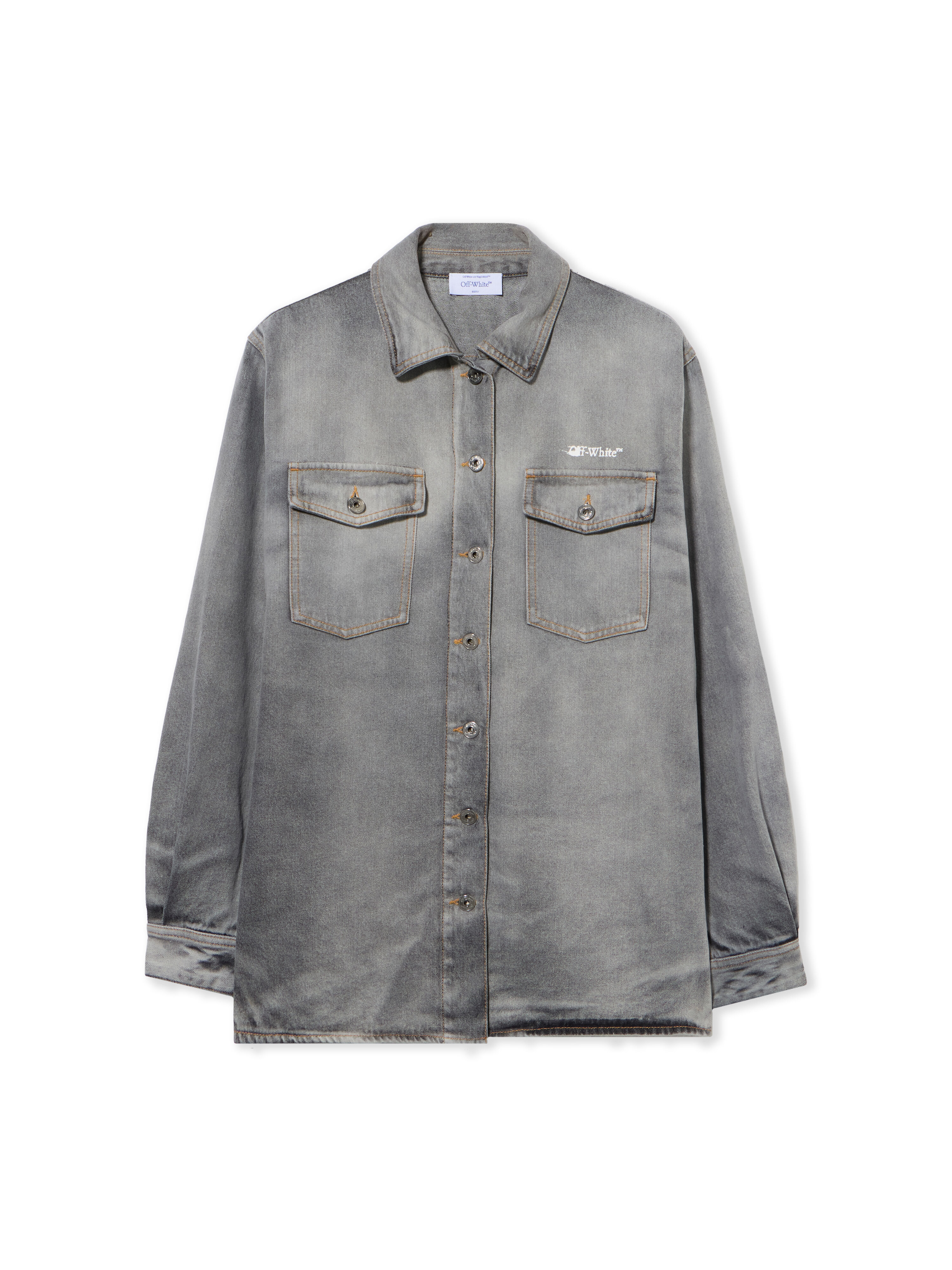 OFF WHITE Ink Arrow Denim Shirt Jacket BLEACH BLACK-WHITE OWYQ004F25DEN002