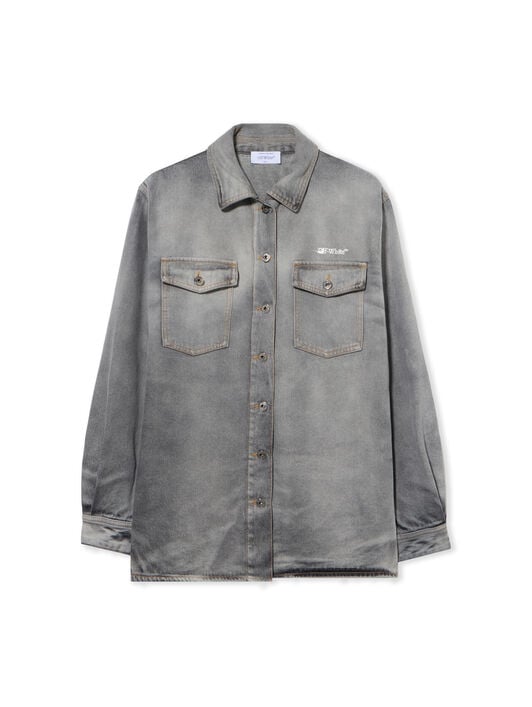 Ink Arrow Denim Shirt Jacket OFF WHITE Ink Arrow Denim Shirt Jacket BLEACH BLACK-WHITE OWYQ004F25DEN002