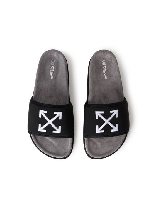 OFF WHITE Arrow Nylon Slider Black OWIU004F25FAB001