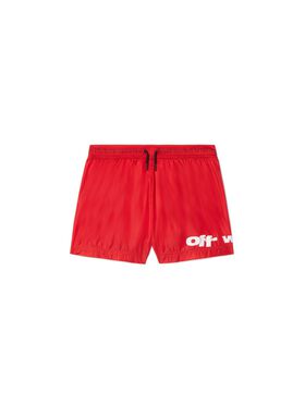 OFF WHITE Off Split Swim Shorts RED OBFA001S25FAB001