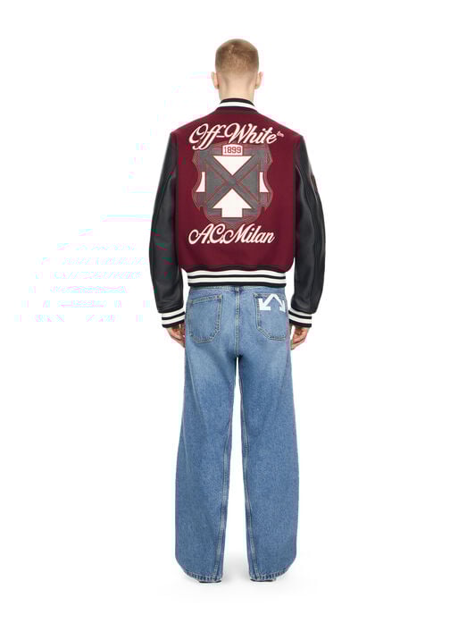 OFF WHITE Off-White™ c/o AC Milan Varsity Jacket BLACK RED 44MEA305G25F002