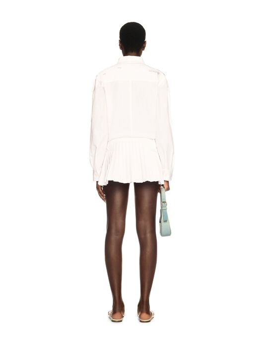 OFF WHITE Weißes Savana Popeline Mini-Kleid WEISS OWDG00AS25FAB001