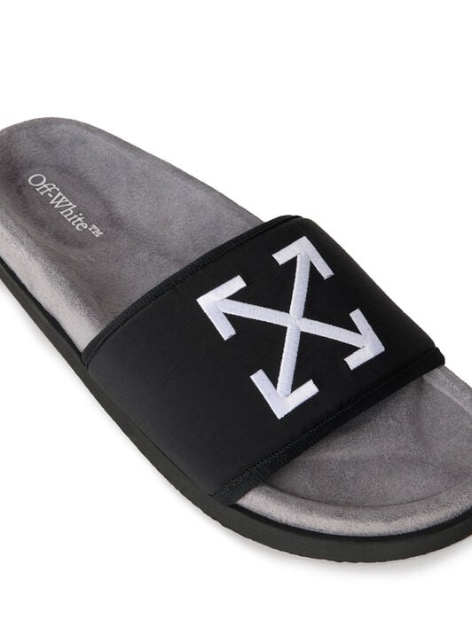 OFF WHITE Arrow Nylon Slider Black OWIU004F25FAB001