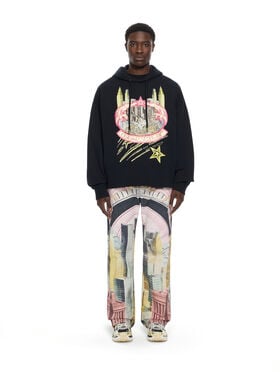 OFF WHITE Big Frame World Loose Hoodie BLACK 44MBB12MZ26F005