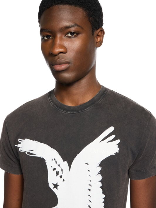 OFF WHITE Eagle 90S S/S Tee VINTAGE BLACK - WHITE OMAA16DW25JER003