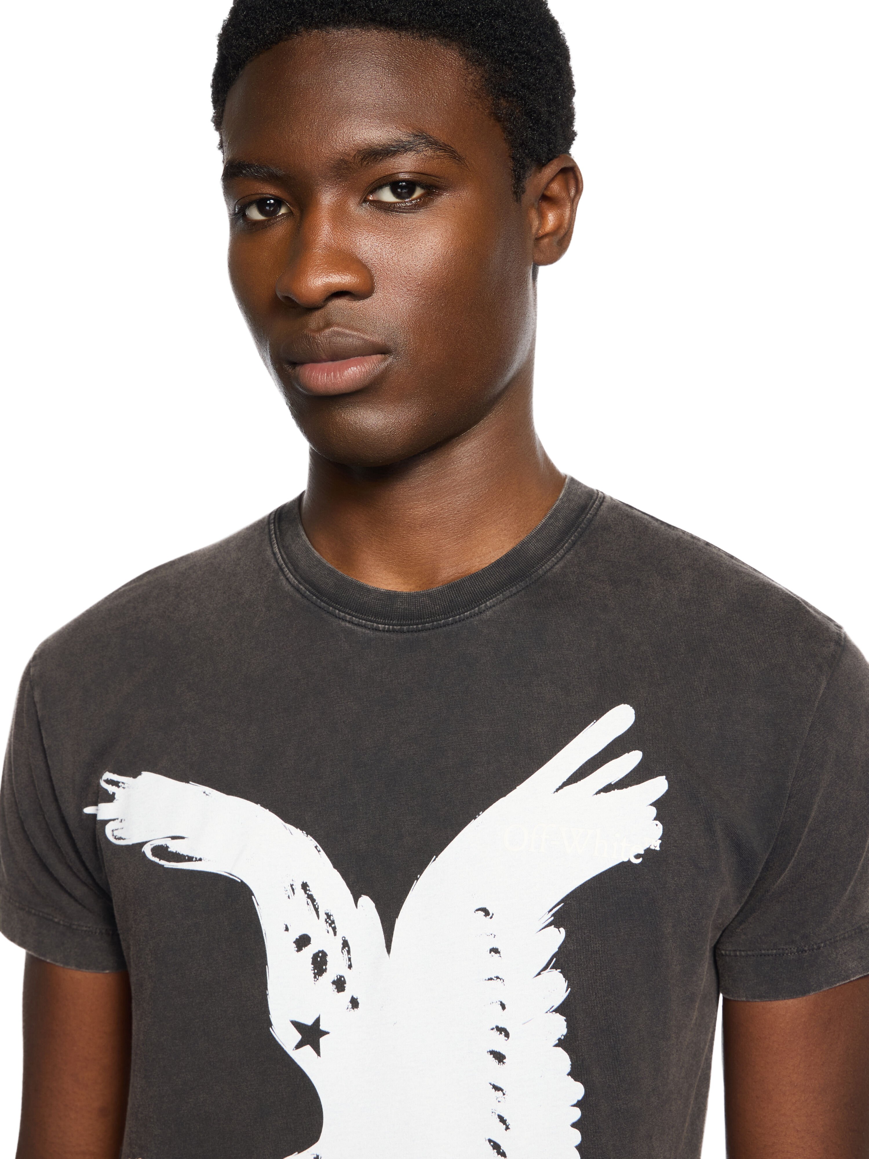 OFF WHITE Eagle 90S S/S Tee VINTAGE BLACK - WHITE OMAA16DW25JER003