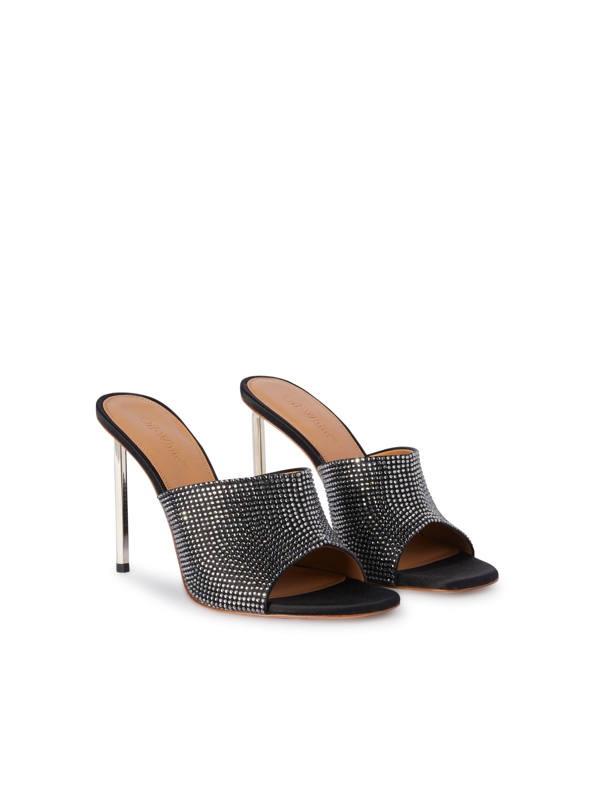 OFF WHITE Shiny High Allen Satin Mule BLACK OWIJ040S24FAB001