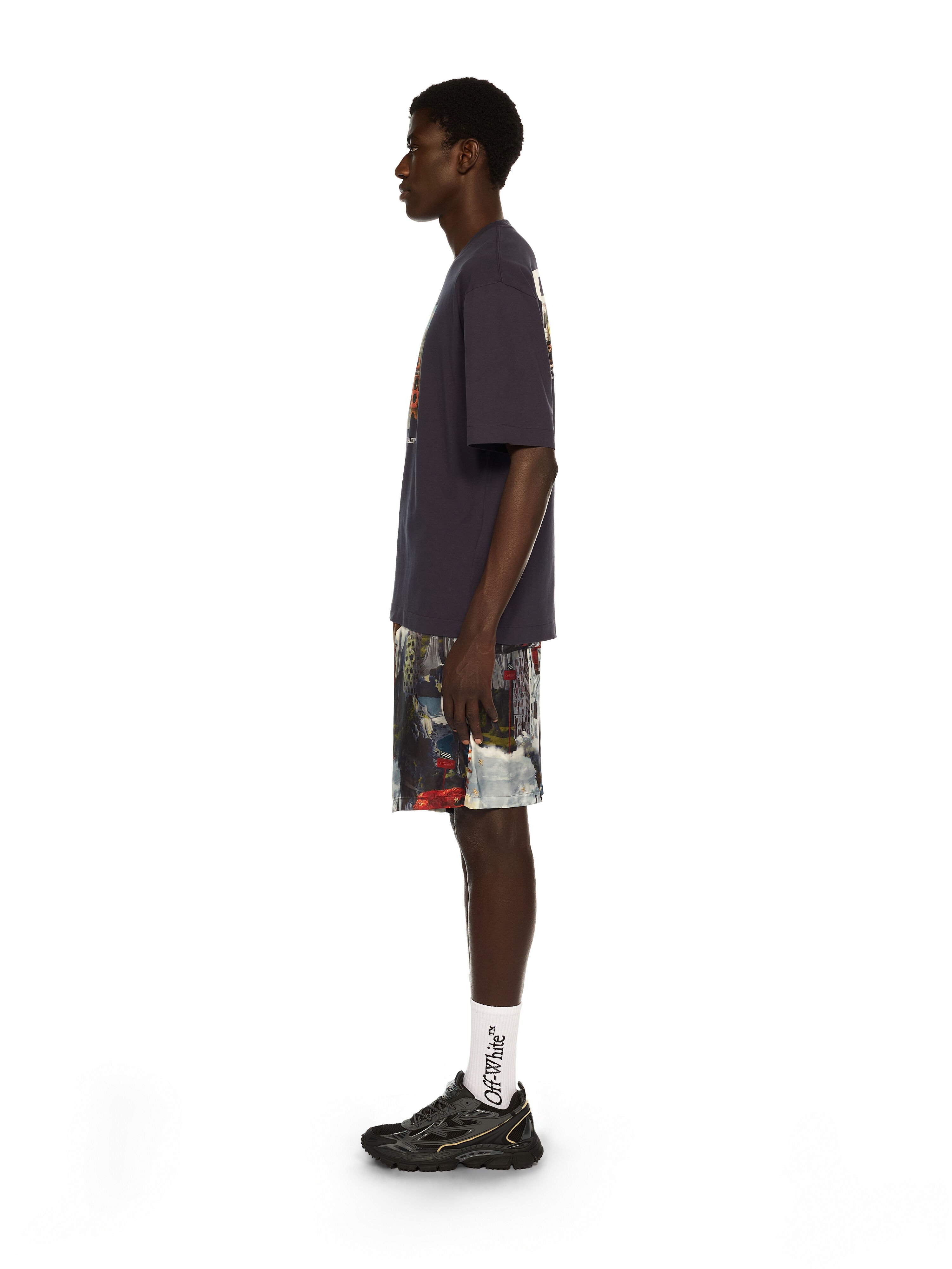 OFF WHITE Train Off Skate Logo Tee DARK SAPPHIRE - WHITE OMAA120F25JER004