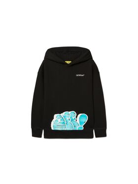 OFF WHITE Graffiti Hoodie BLACK OBBB001S25FLE004