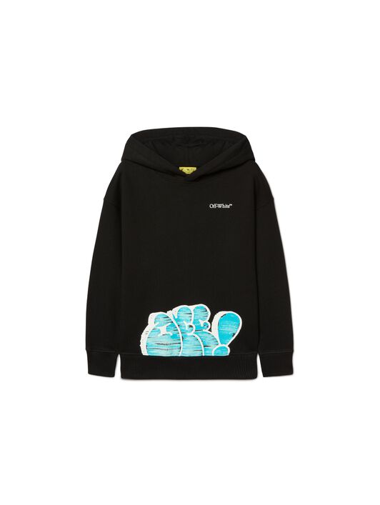 OFF WHITE Graffiti Hoodie BLACK OBBB001S25FLE004