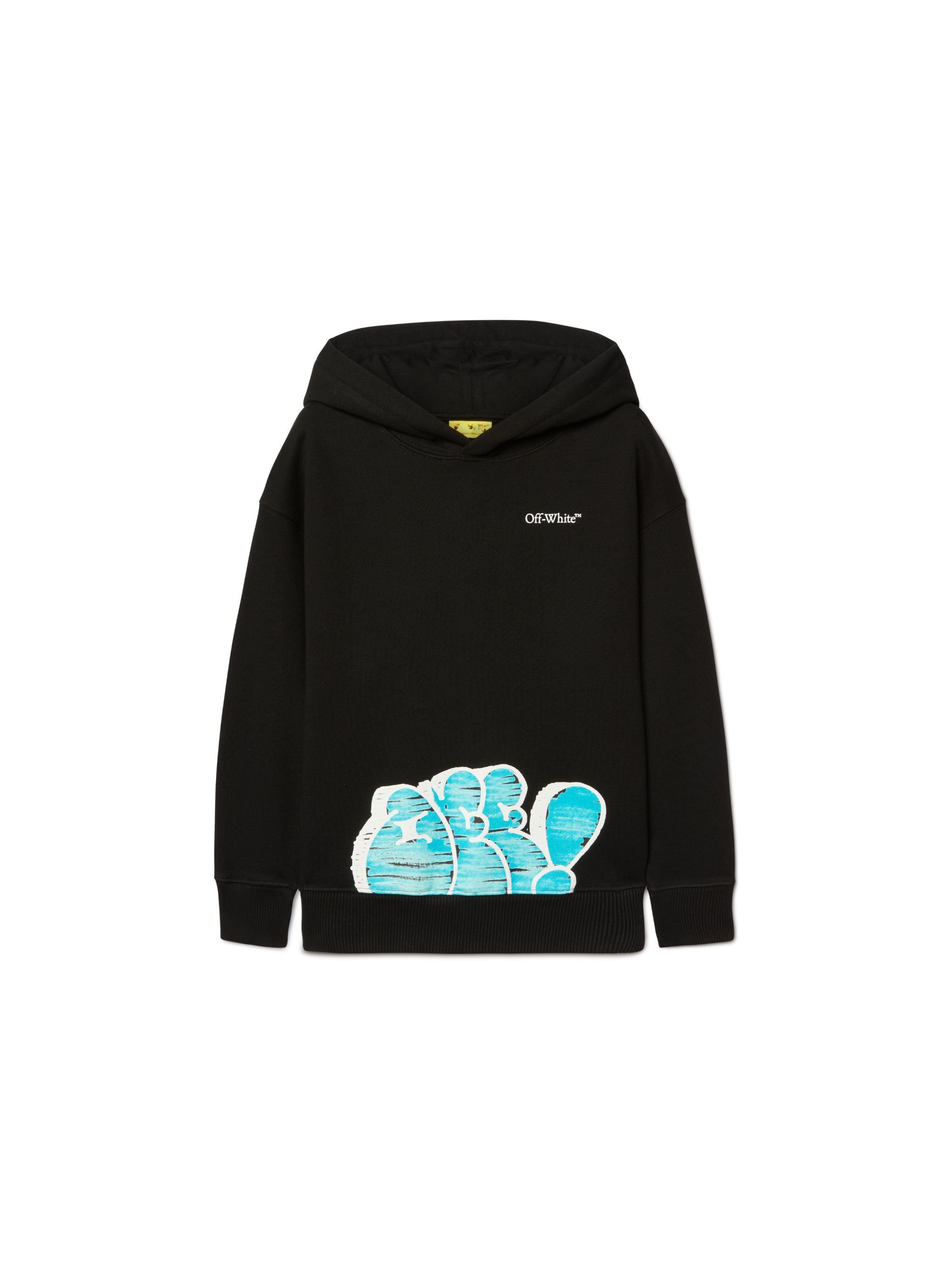OFF WHITE Graffiti Hoodie BLACK OBBB001S25FLE004
