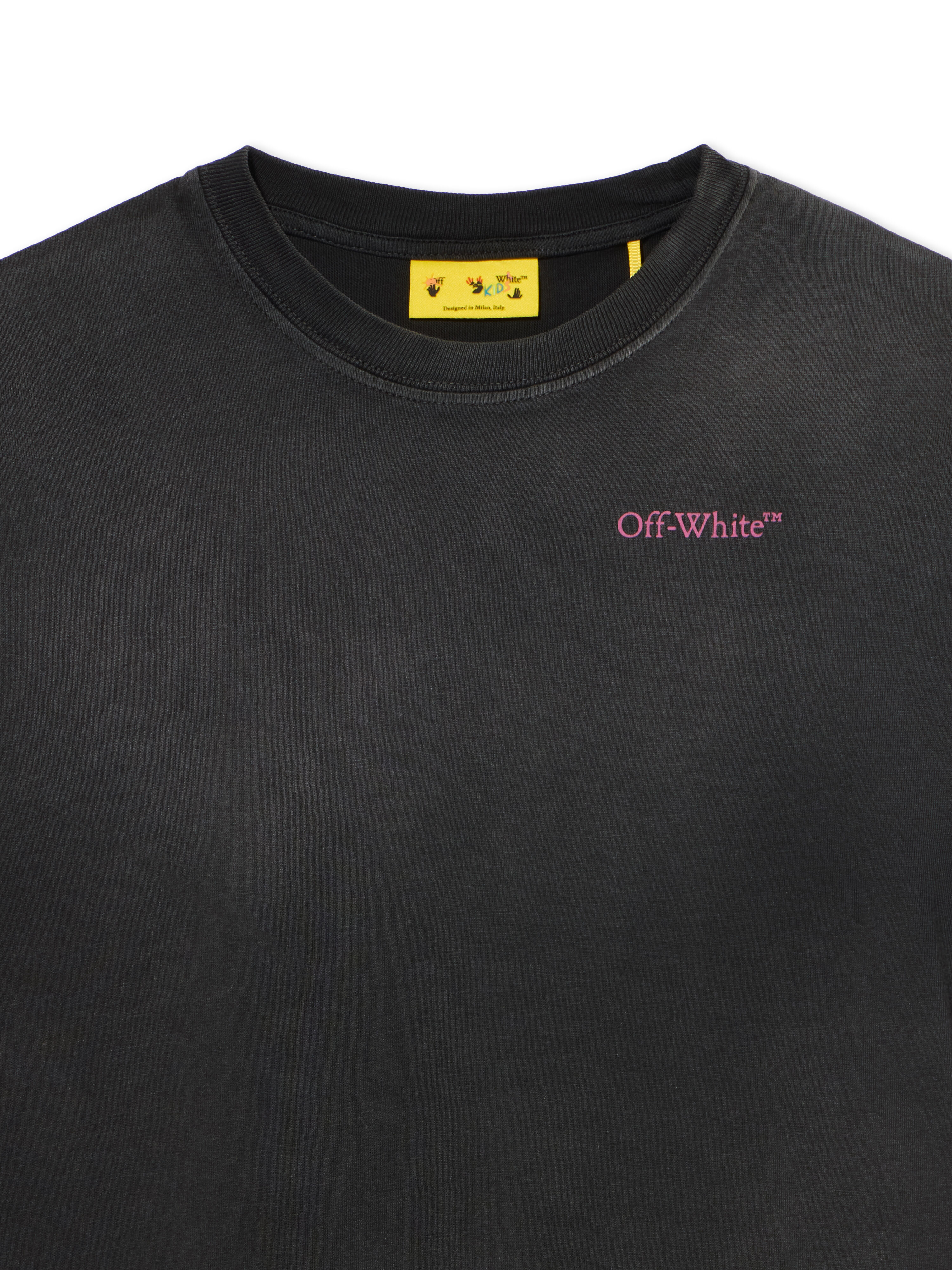 OFF WHITE BOOKISH ACID TEE S/S DARK GREY - FUCHSIA OGAA001F25JER009