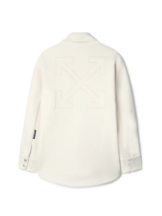 OFF WHITE Weiãÿes Gepolstertes Overshirt Mit Pfeil WEIß OWES004S25FAB001