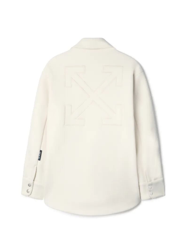 OFF WHITE Weiãÿes Gepolstertes Overshirt Mit Pfeil WEIß OWES004S25FAB001