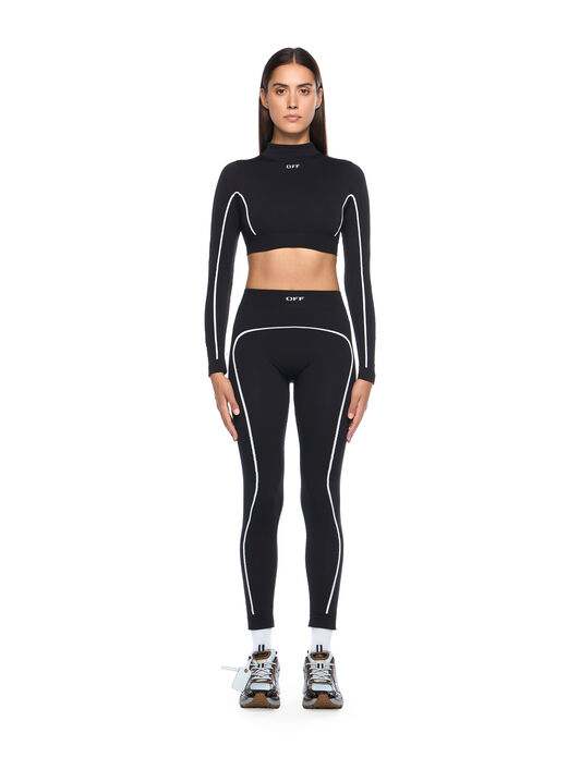OFF WHITE Off Stamp Seamless Crop Top BLACK - WHITE OWVB04EC99KNI001