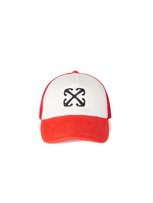 OFF WHITE Brick Red Arrow Trucker Hat RED OMLA04BS25FAB001
