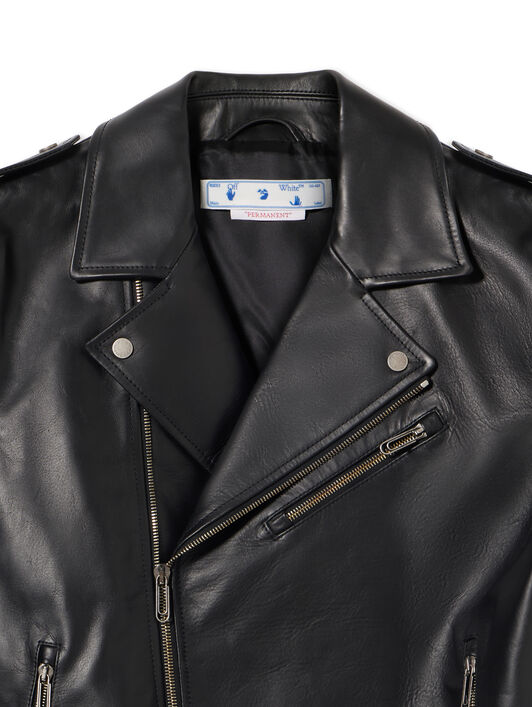 OFF WHITE Diag Tab Biker BLACK WHITE OMJG020C99LEA001