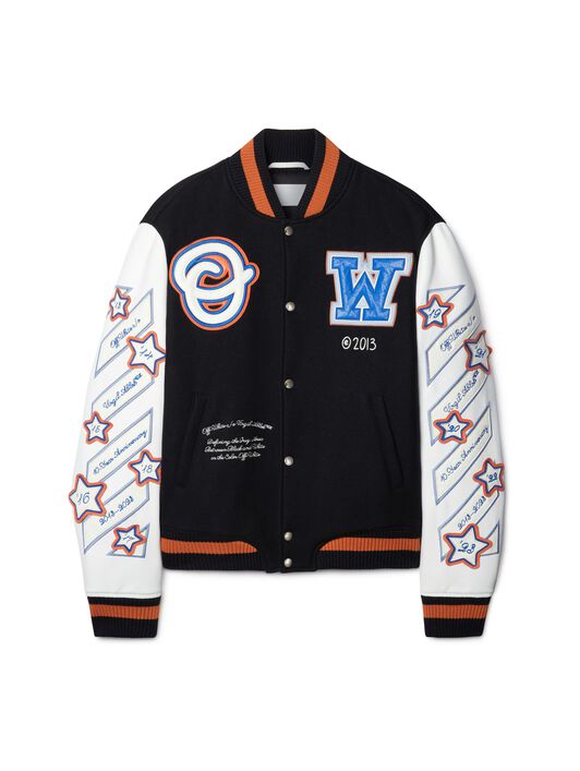 WIZ LEA WOOL VARSITY JKT OFF WHITE WIZ LEA WOOL VARSITY JKT BLACK OMJA122F24LEA003