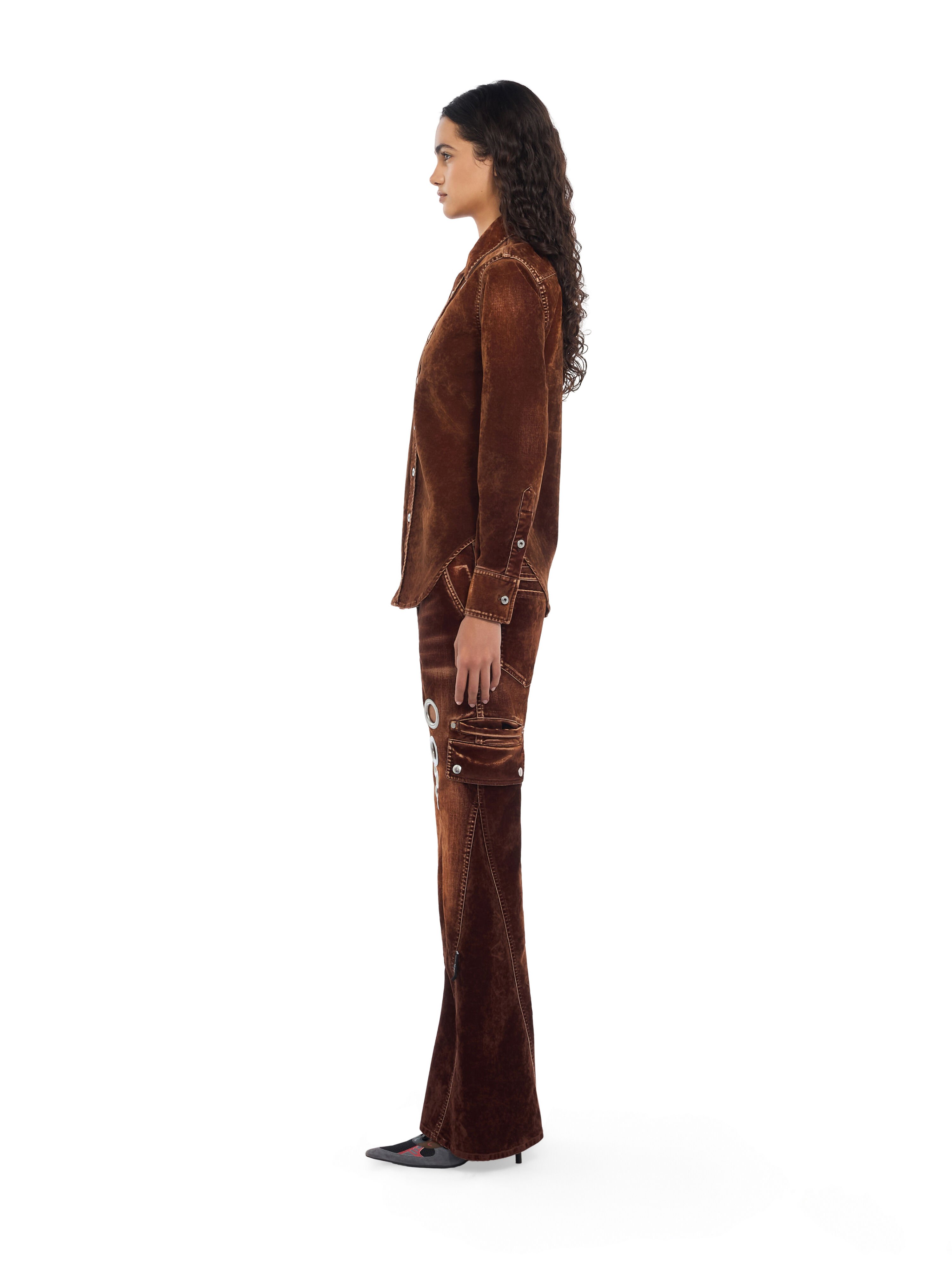 Eyelet Flock Shirt OFF WHITE Eyelet Flock Shirt Chestnut Chestnut 2FB00843T