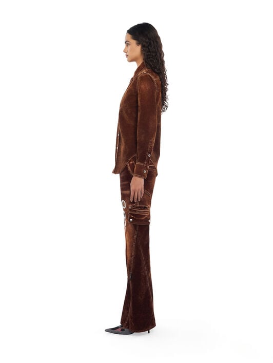 Eyelet Flock Shirt OFF WHITE Eyelet Flock Shirt Chestnut Chestnut 2FB00843T