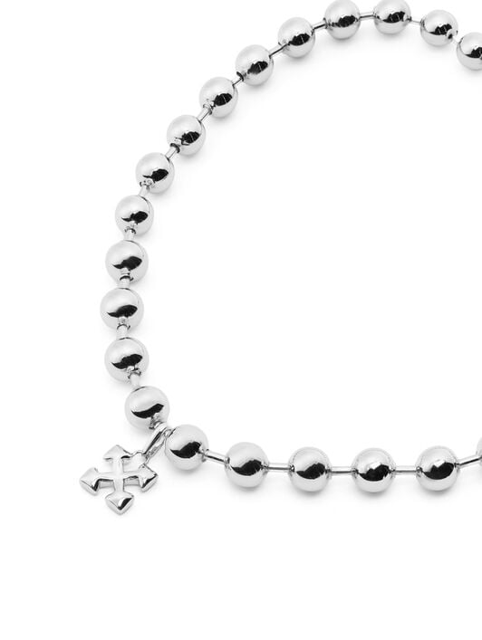 OFF WHITE Big Ball Chain Necklace SILVER - SILVER OMOB160F25MET001