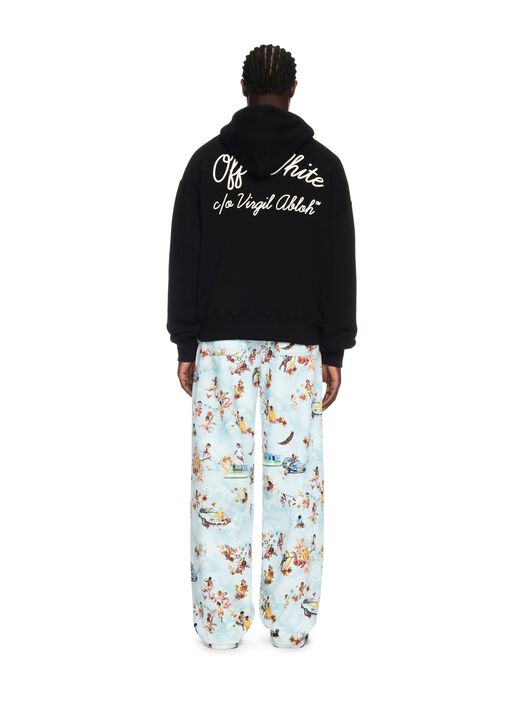 OFF WHITE Black Script Hoodie BLACK OMBB085C99FLE019