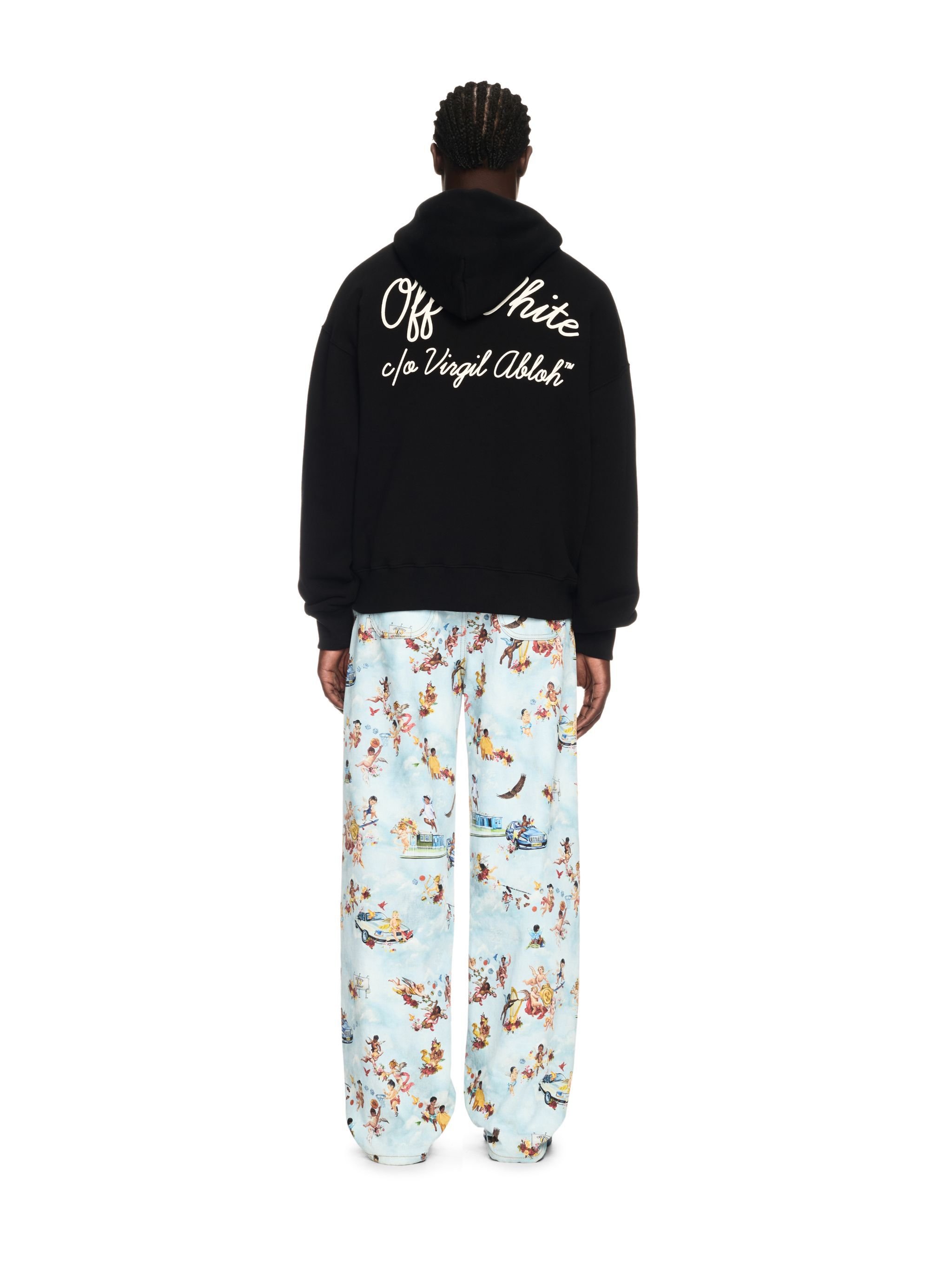 OFF WHITE Black Script Hoodie BLACK OMBB085C99FLE019