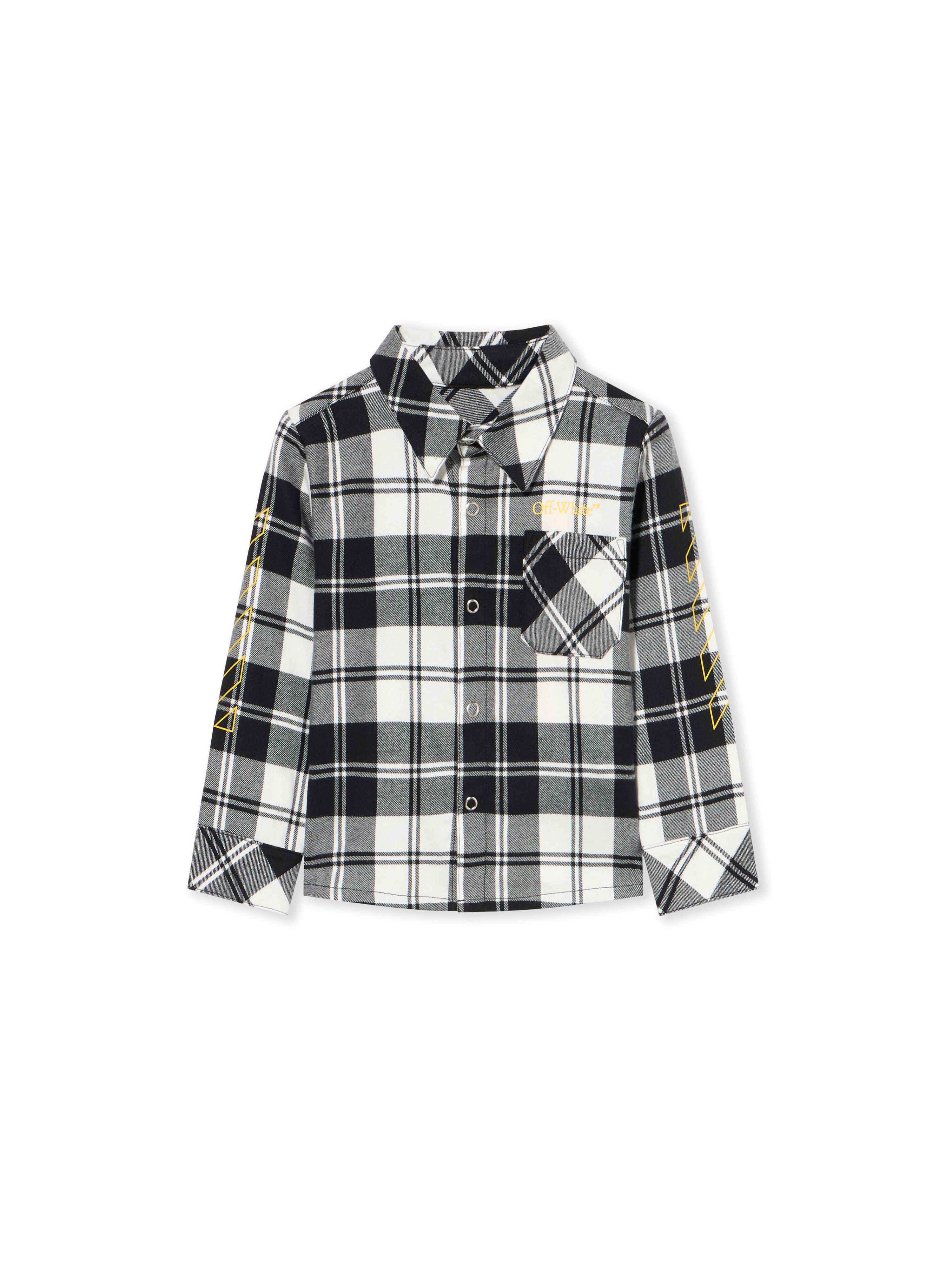 OFF WHITE Diagonal Flannel Shirt BLACK - YELLOW OBDX001F25FAB002