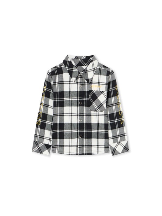Diagonal Flannel Shirt OFF WHITE Diagonal Flannel Shirt BLACK - YELLOW OBDX001F25FAB002