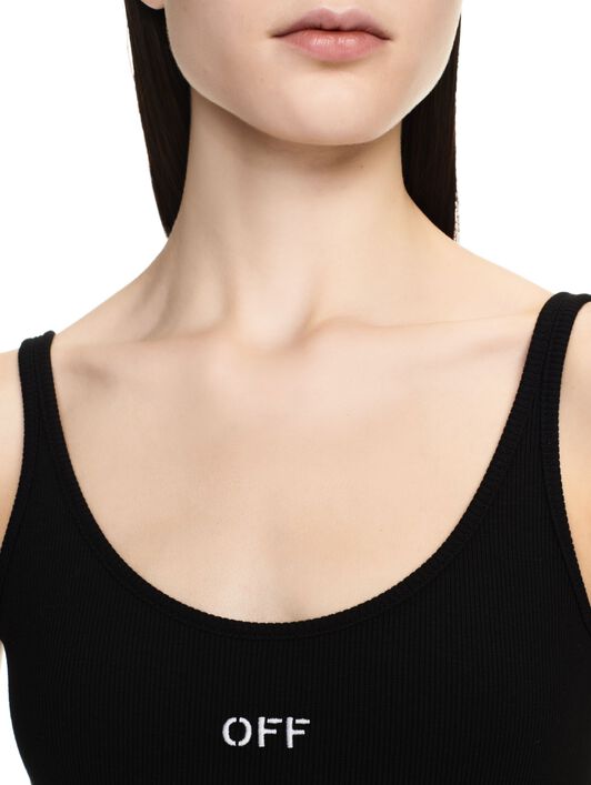 OFF WHITE Off Stamp Rib Tank Top BLACK OWAD072C99JER002
