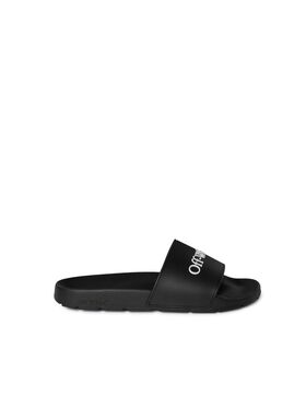 OFF WHITE Black Bookish Sliders WHITE OWIA112C99LEA004