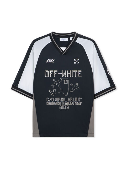OFF WHITE Eagle Team Soccer S/S Top BLACK 44MAD013S26J001