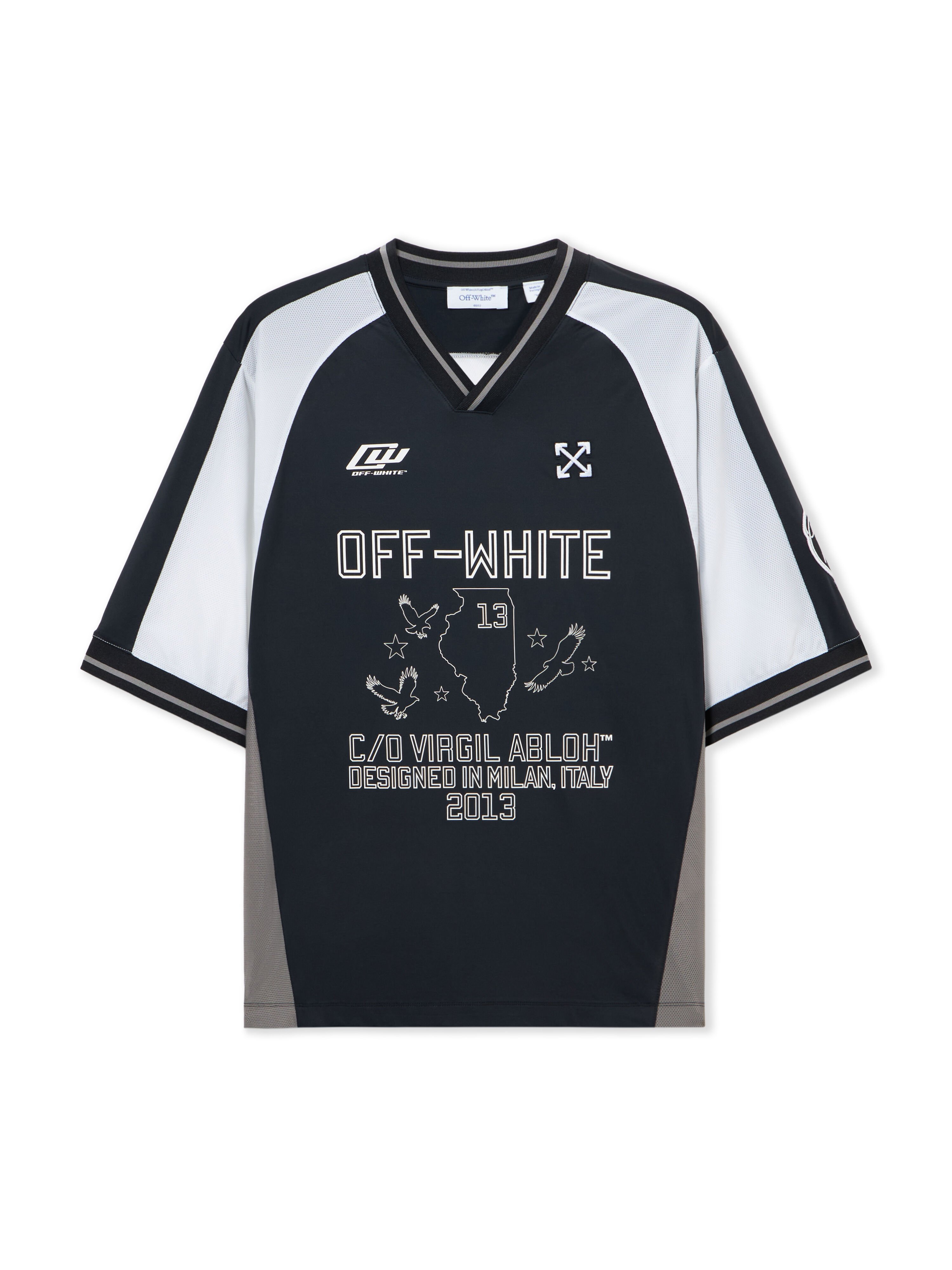 OFF WHITE Eagle Team Soccer S/S Top BLACK 44MAD013S26J001