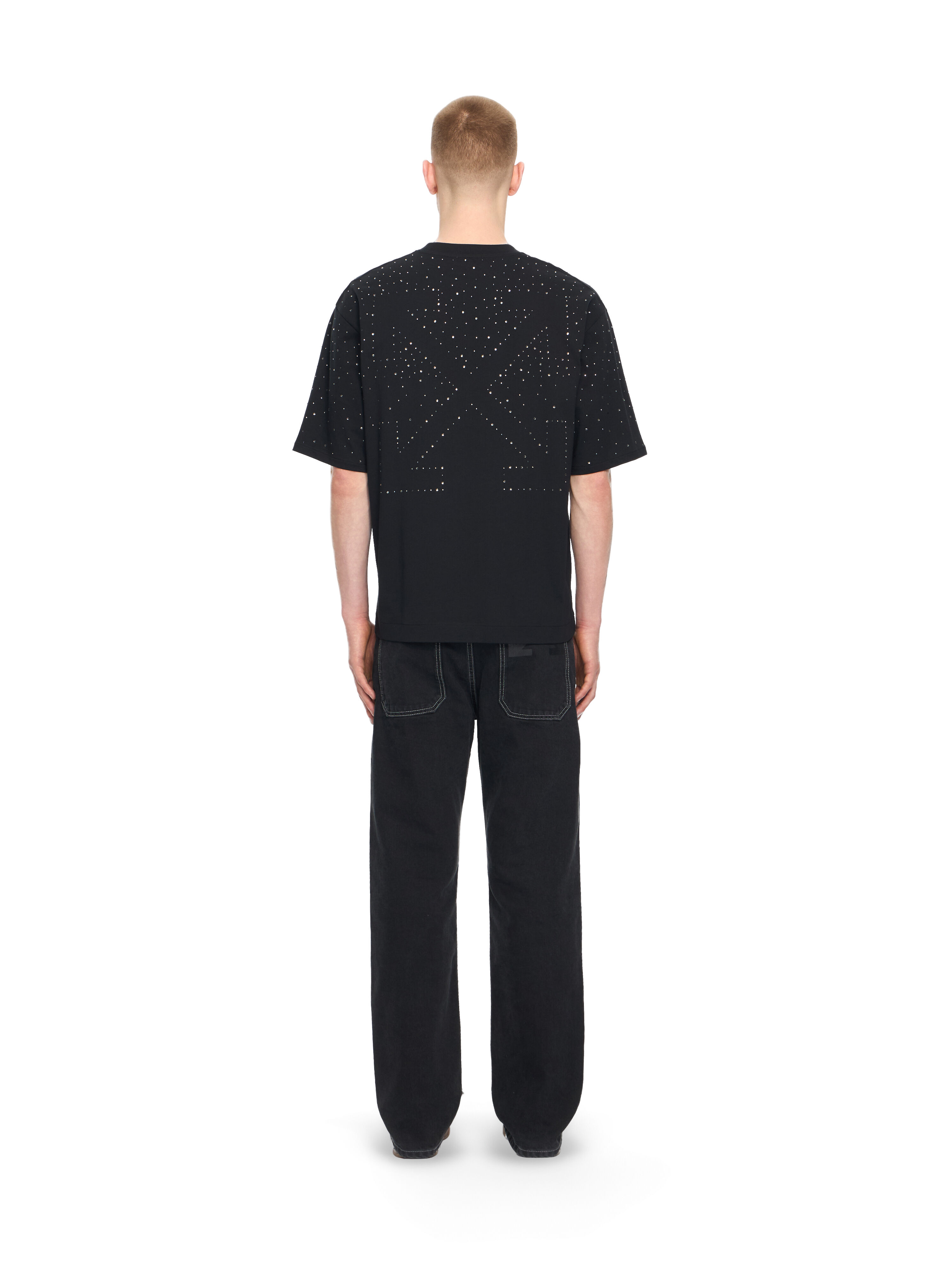 OFF WHITE OW X Swarovski Arrow Skate T-Shirt BLACK - WHITE 44MAA120S26J01E