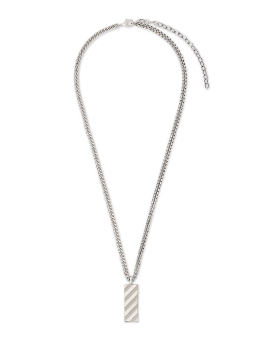 Diag Pendant Necklace OFF WHITE Diag Pendant Necklace SILVER - SILVER OMOB15WF25MET001